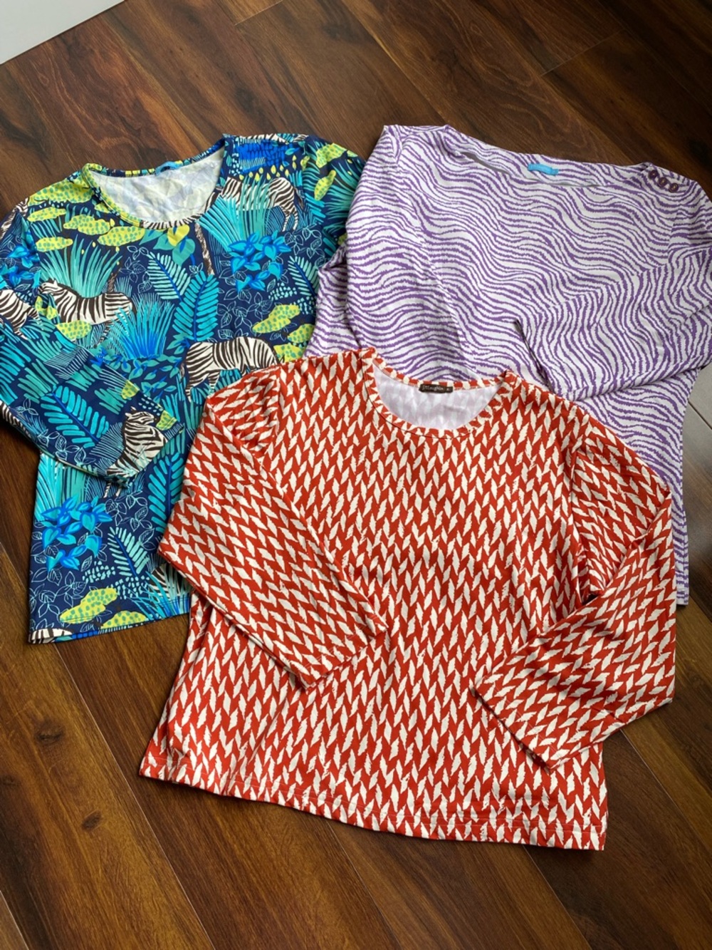 J McLaughlin Catalina Cloth Bundle of 3 Tops XL 3/4 Sleeve Safari
